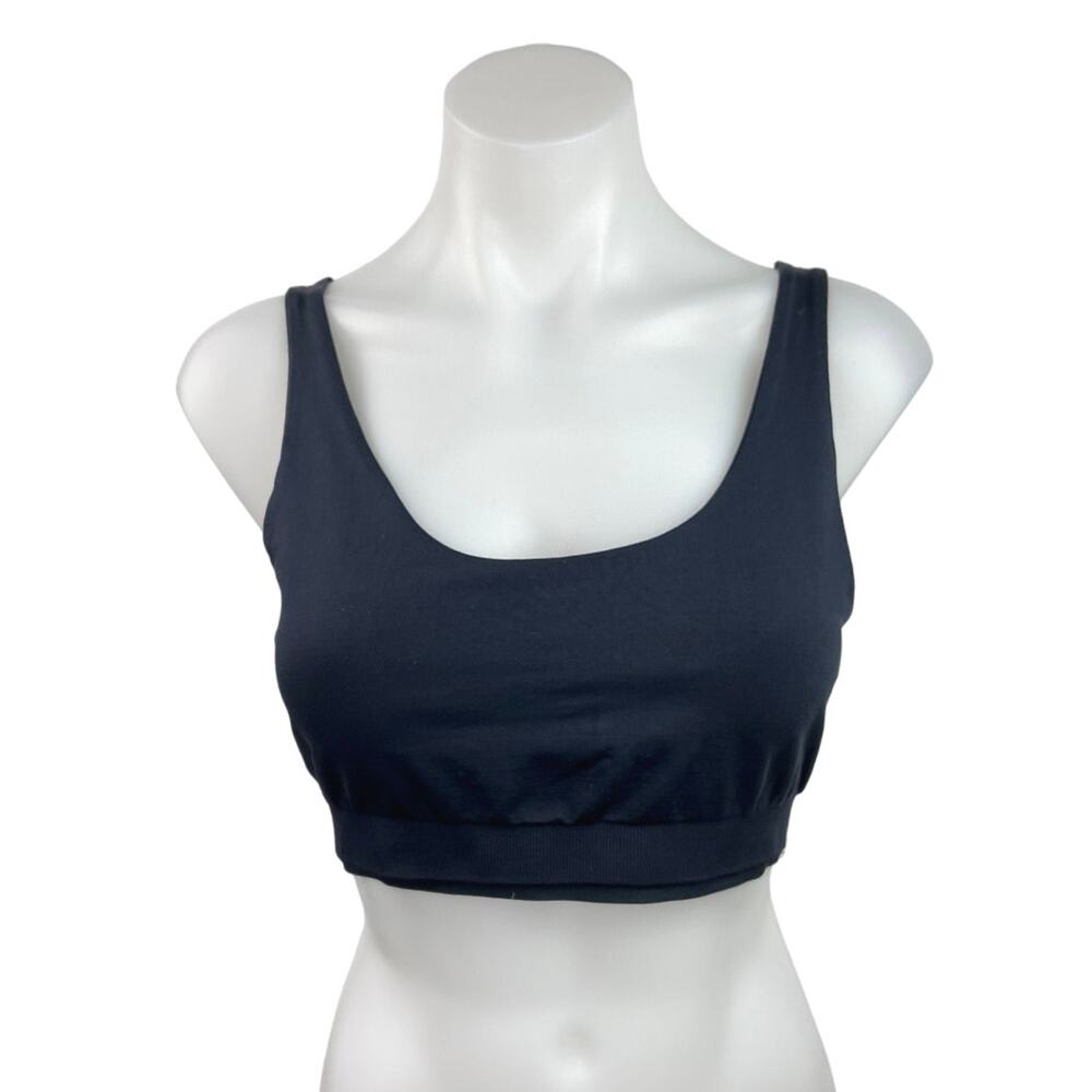 Outdoor Voices Navy Blue Scoop Neck Back Light Support Sports Bra Top Size L